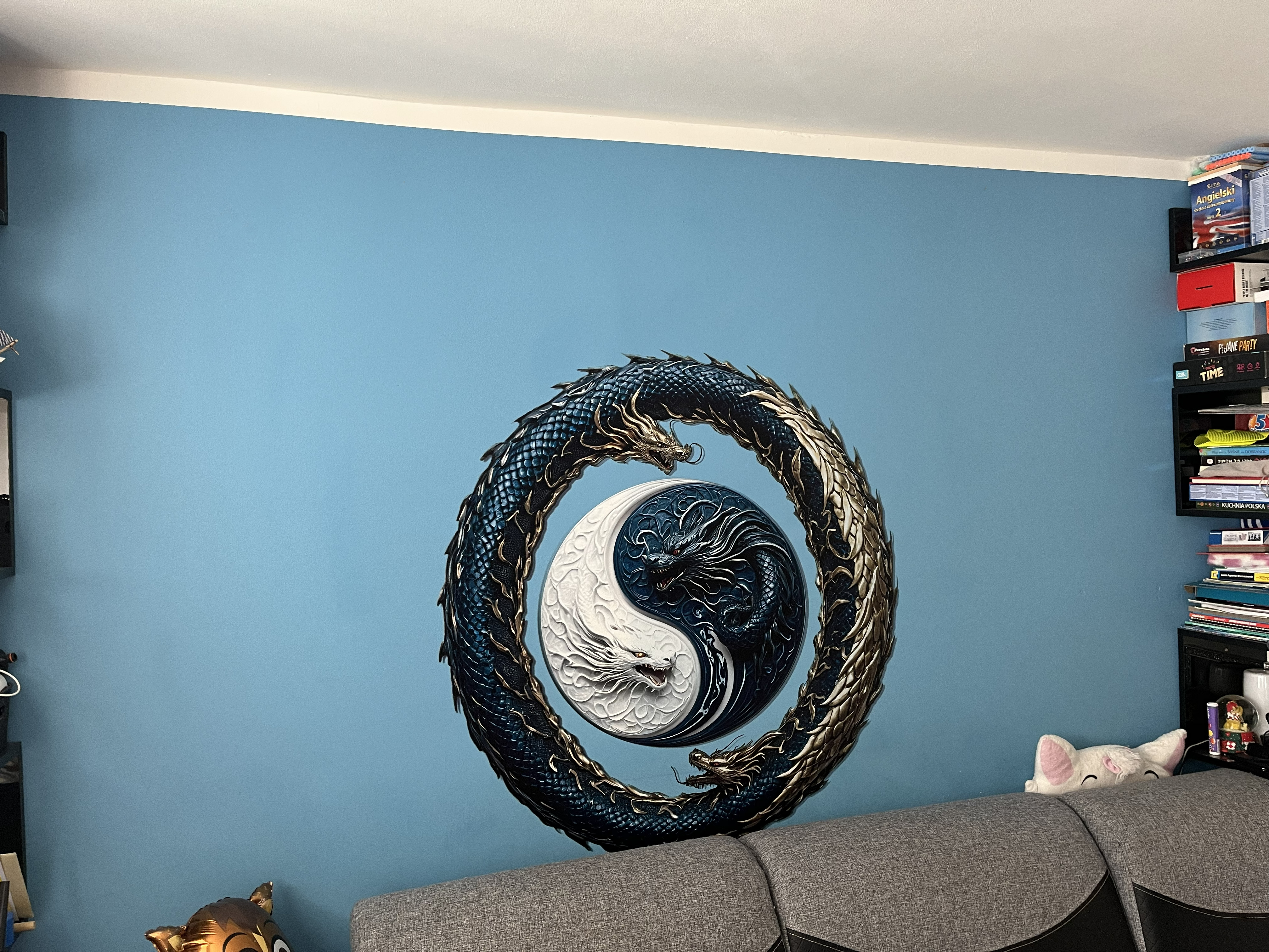 Yin & Yang Dragon Wall Print – Custom Feature Wall